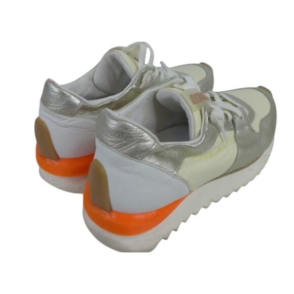 Andia Fora women's silk vela sneaker in orange multi -39/9 - Picture 6 of 9